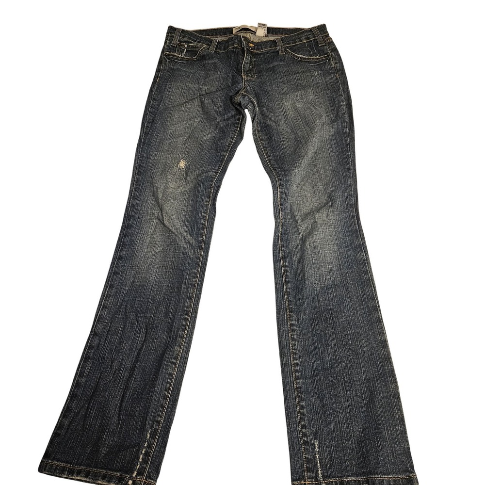 GAP Jeans Womens 8 Blue Skinny Straight Stretch Distressed Denim‎ Medium Wash